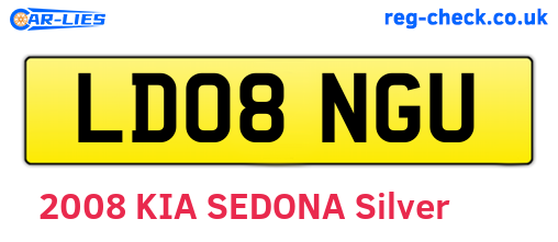 LD08NGU are the vehicle registration plates.