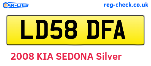 LD58DFA are the vehicle registration plates.