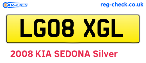 LG08XGL are the vehicle registration plates.
