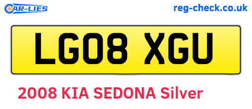 LG08XGU are the vehicle registration plates.