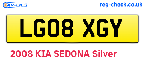 LG08XGY are the vehicle registration plates.