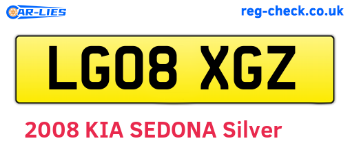 LG08XGZ are the vehicle registration plates.