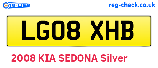 LG08XHB are the vehicle registration plates.
