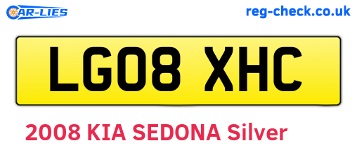 LG08XHC are the vehicle registration plates.
