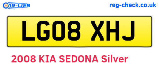 LG08XHJ are the vehicle registration plates.