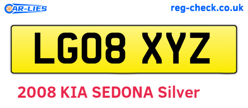 LG08XYZ are the vehicle registration plates.