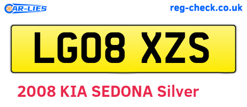 LG08XZS are the vehicle registration plates.