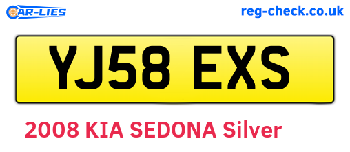 YJ58EXS are the vehicle registration plates.