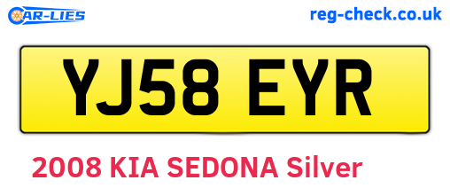 YJ58EYR are the vehicle registration plates.