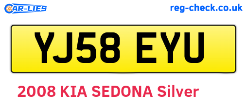 YJ58EYU are the vehicle registration plates.