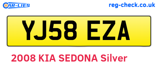 YJ58EZA are the vehicle registration plates.