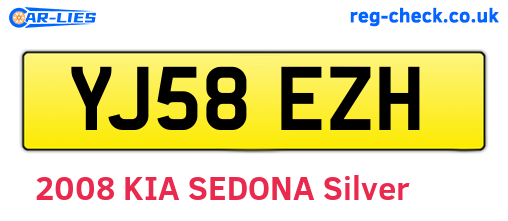 YJ58EZH are the vehicle registration plates.