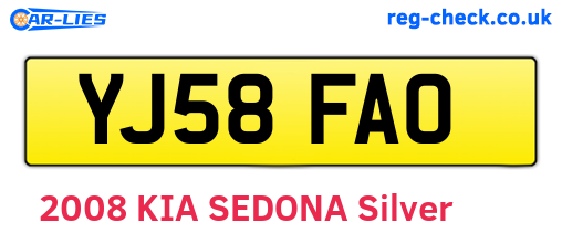YJ58FAO are the vehicle registration plates.