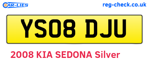 YS08DJU are the vehicle registration plates.