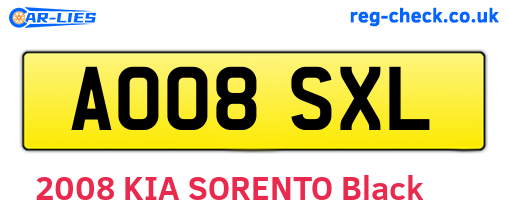 AO08SXL are the vehicle registration plates.