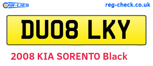 DU08LKY are the vehicle registration plates.