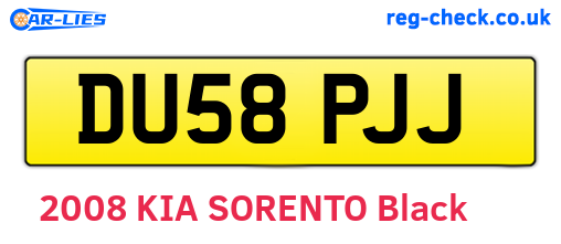 DU58PJJ are the vehicle registration plates.