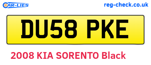 DU58PKE are the vehicle registration plates.