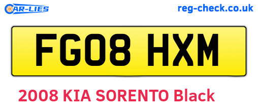 FG08HXM are the vehicle registration plates.