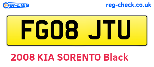 FG08JTU are the vehicle registration plates.