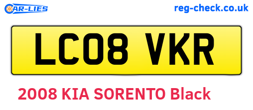 LC08VKR are the vehicle registration plates.