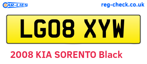 LG08XYW are the vehicle registration plates.