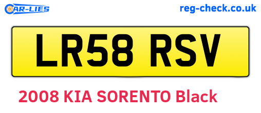 LR58RSV are the vehicle registration plates.