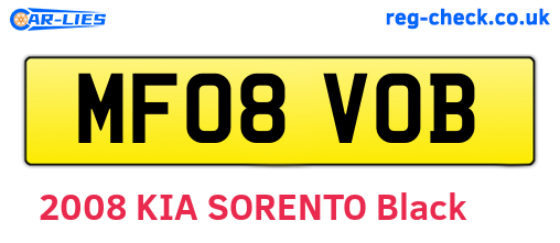 MF08VOB are the vehicle registration plates.