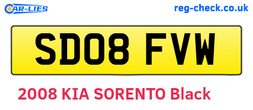 SD08FVW are the vehicle registration plates.