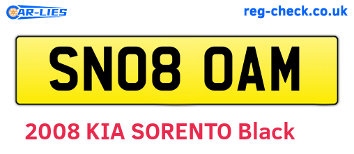 SN08OAM are the vehicle registration plates.