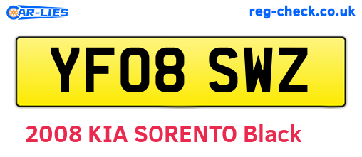 YF08SWZ are the vehicle registration plates.