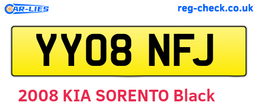 YY08NFJ are the vehicle registration plates.
