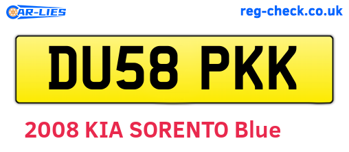 DU58PKK are the vehicle registration plates.