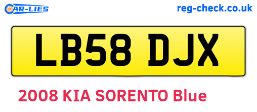 LB58DJX are the vehicle registration plates.