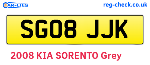 SG08JJK are the vehicle registration plates.