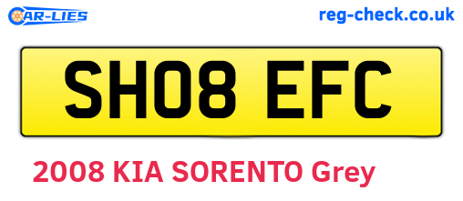 SH08EFC are the vehicle registration plates.