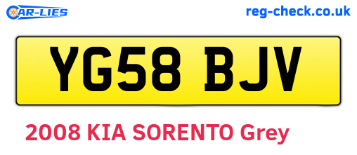 YG58BJV are the vehicle registration plates.