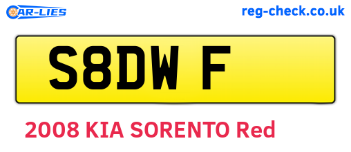 S8DWF are the vehicle registration plates.