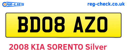 BD08AZO are the vehicle registration plates.