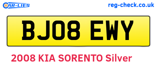 BJ08EWY are the vehicle registration plates.
