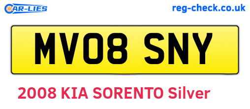 MV08SNY are the vehicle registration plates.