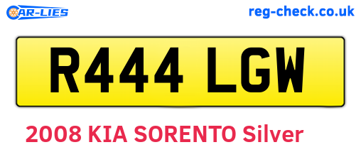 R444LGW are the vehicle registration plates.