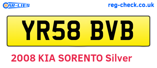 YR58BVB are the vehicle registration plates.