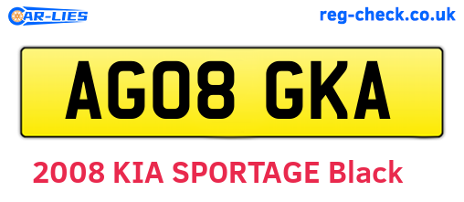 AG08GKA are the vehicle registration plates.