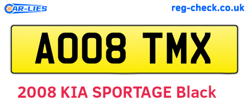 AO08TMX are the vehicle registration plates.