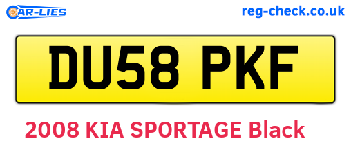 DU58PKF are the vehicle registration plates.