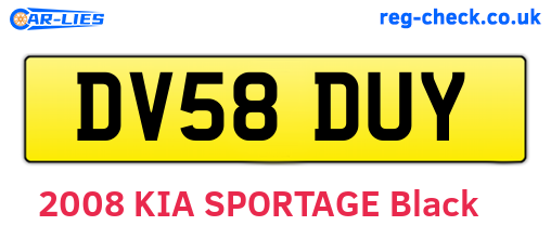 DV58DUY are the vehicle registration plates.