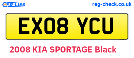 EX08YCU are the vehicle registration plates.