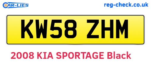 KW58ZHM are the vehicle registration plates.