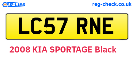 LC57RNE are the vehicle registration plates.